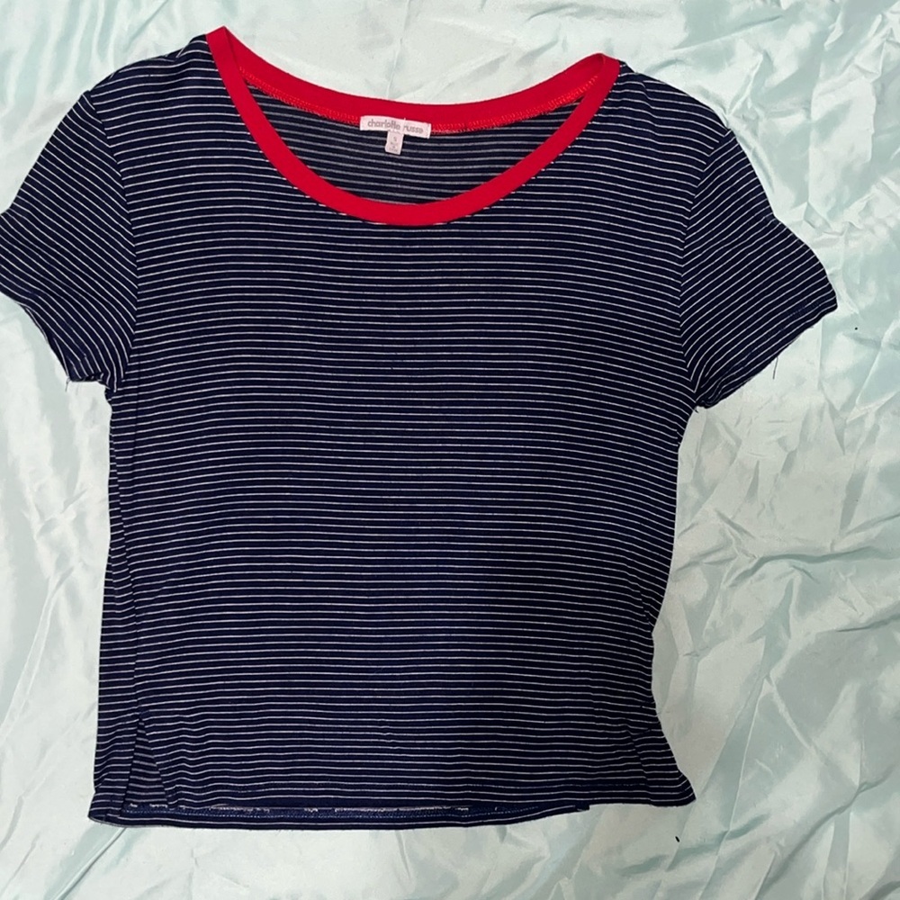 Charlotte Russe short sleeve striped shirt